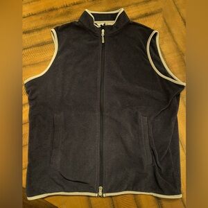 Peter Millar blue micro fleece Vest with gray trim size large